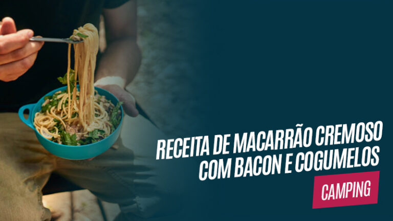 Receita de Macarrão cremoso com bacon e cogumelos