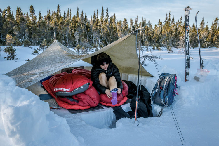 Acampamento na neve