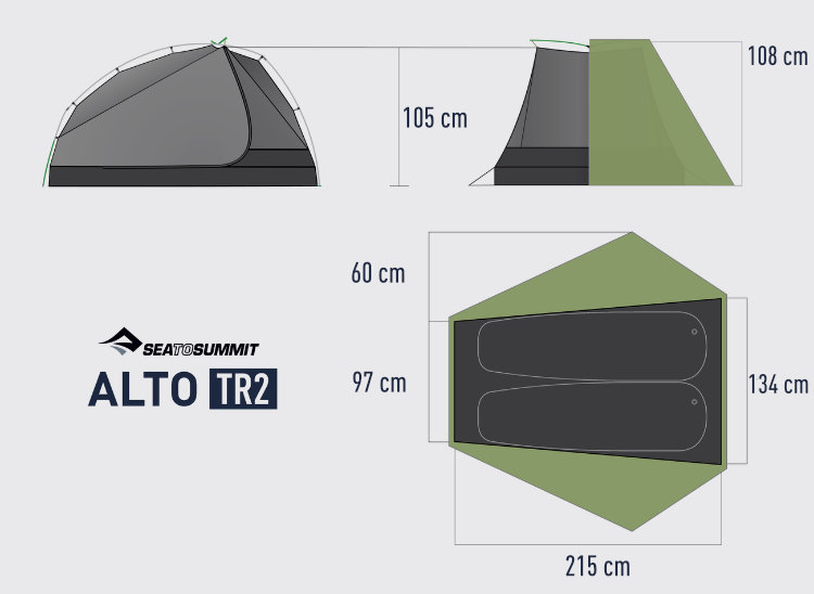 Medidas barraca Sea to Summit Alto TR2