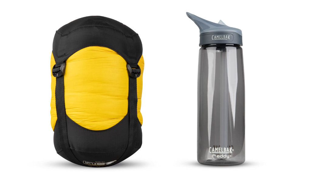 Spark SPIII Comparação de tamanho com uma garrafa da CamelBak