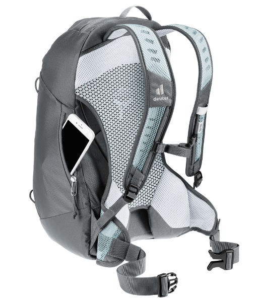 Mochila deuter AC Lite detalhe costado e bolso para celular