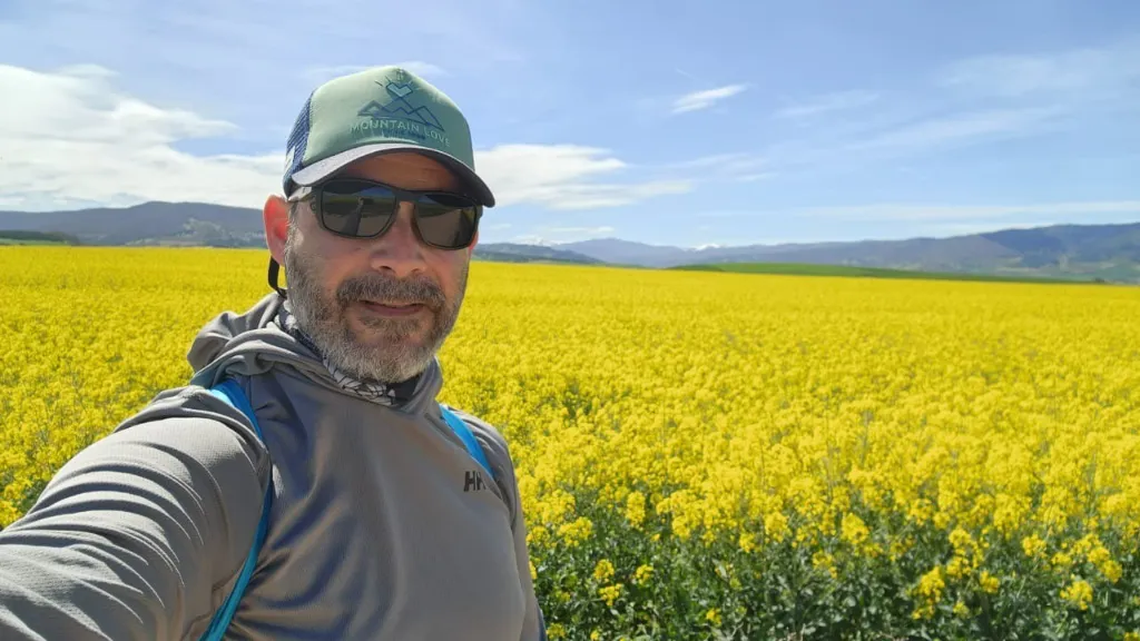 Pedro Lacaz Amaral durante a peregrinação no Caminho de Santiago