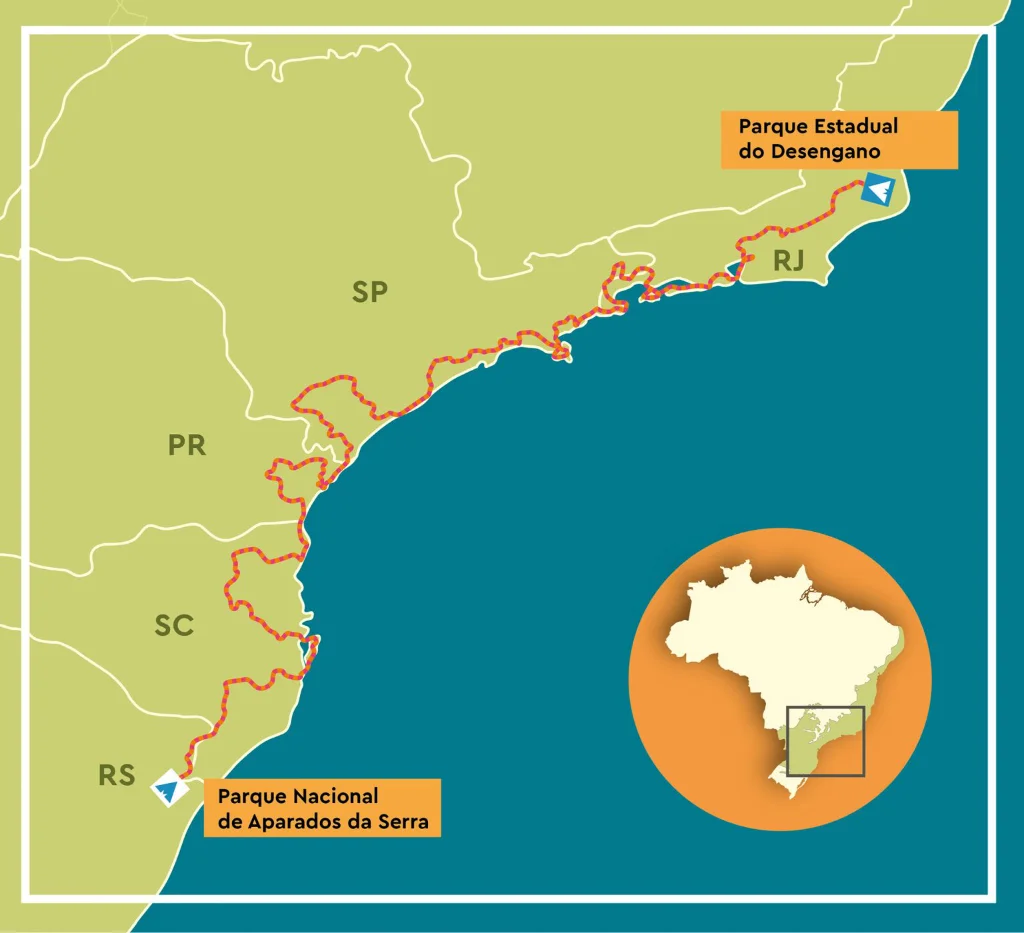 Mapa do Caminho da Mata Atlãntica