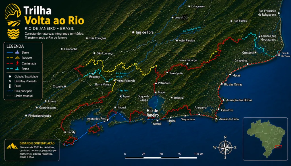 Mapa da Expedição Volta ao Rio