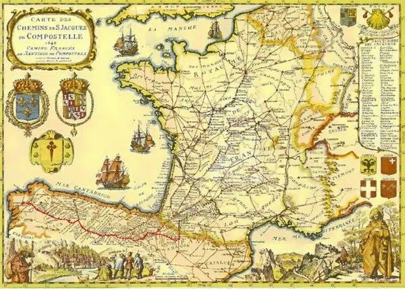 Mapa Caminho de Santiago de Compostela
